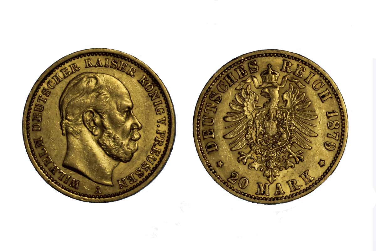 "Guglielmo I" - 20 Marchi gr. 7,96  in oro 900/