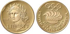 "Olimpiadi di Seul" - 5 dollari gr. 8,35 in oro 900/