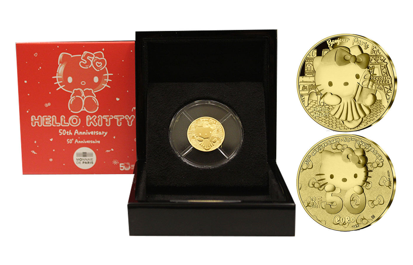 "50 Hello Kitty: Francia" - 50 Euro gr. 7,78 in oro 999/ - Tiratura 1000 pezzi
