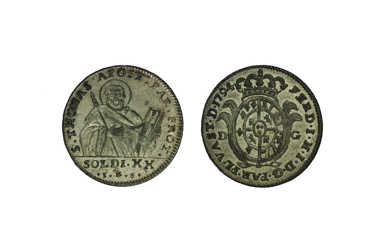 Ferdinando di Borbone  - 20 soldi in argento