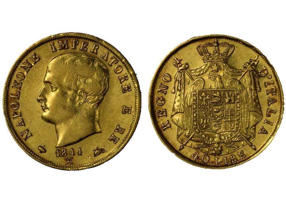Napoleone -  40 lire gr. 12,90 in oro 900/000 