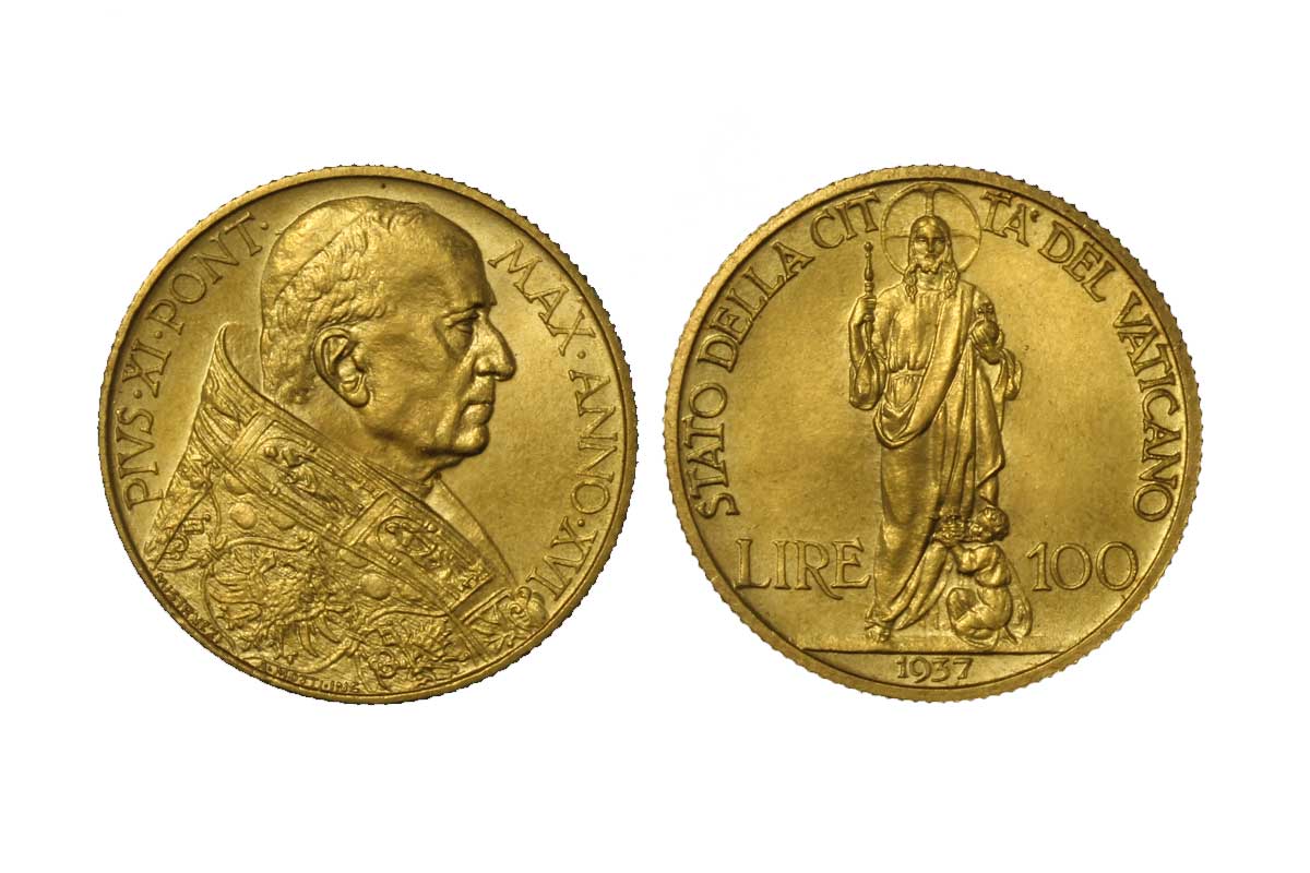 Papa Pio XI - 100 lire gr. 5.19 in oro 900/