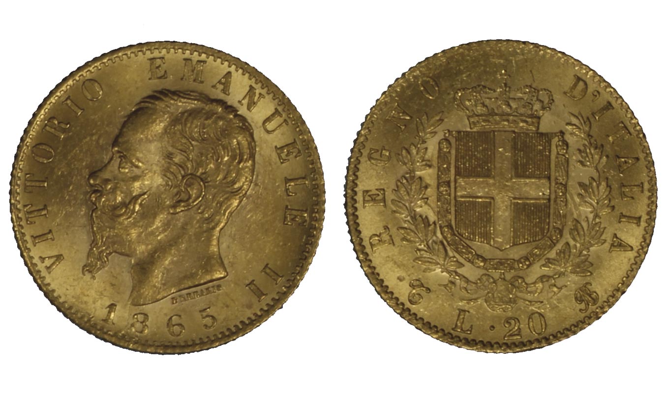 20 lire in oro zecca di Torino gr.6,45 in oro 900/