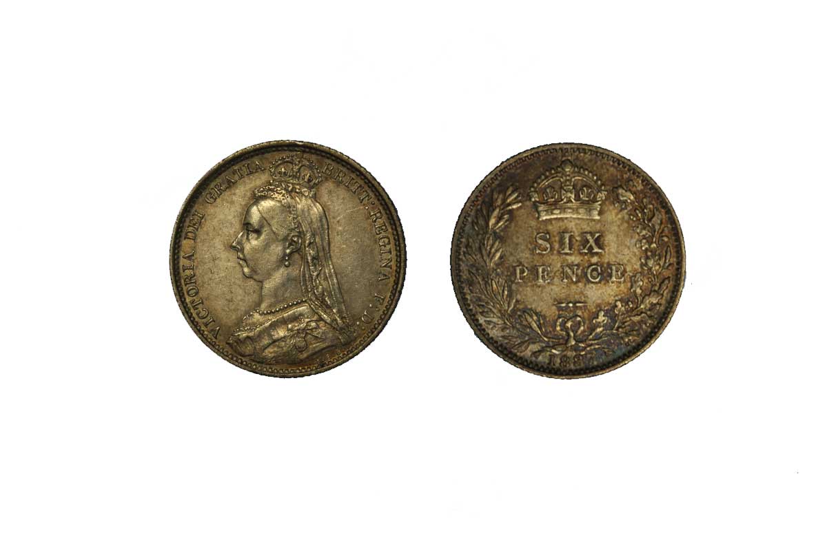 Regina Vittoria - 6 pence gr.2,80 ag.925/000