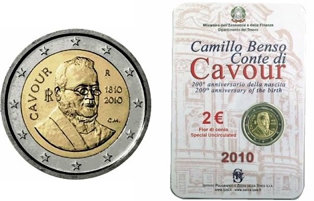 Cavour - 2 Euro in confezione ufficiale