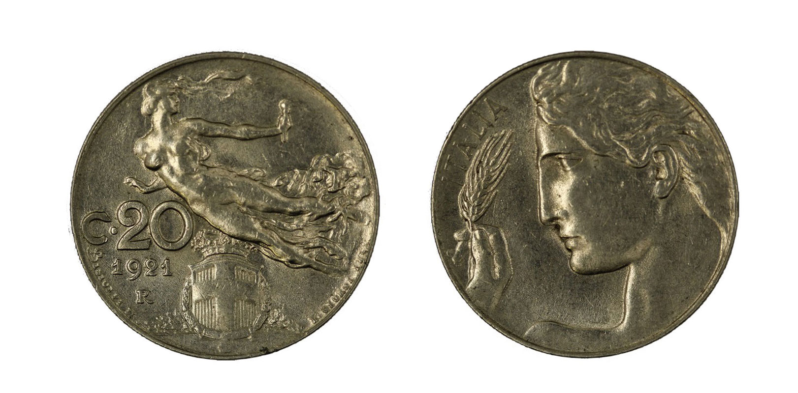 20 centesimi Libertà Librata zecca di Roma