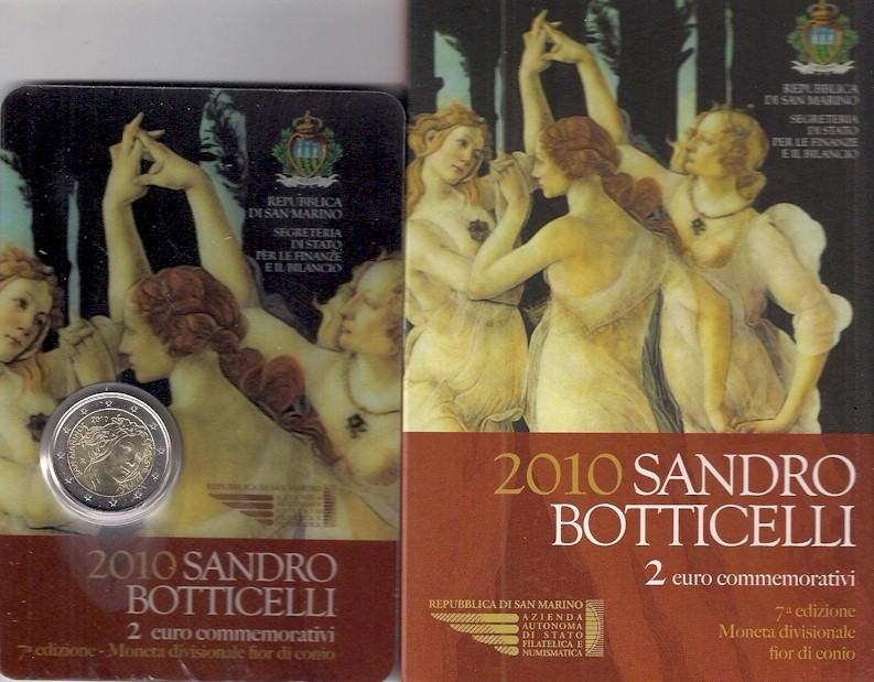 Botticelli - 2 Euro in confezione ufficiale