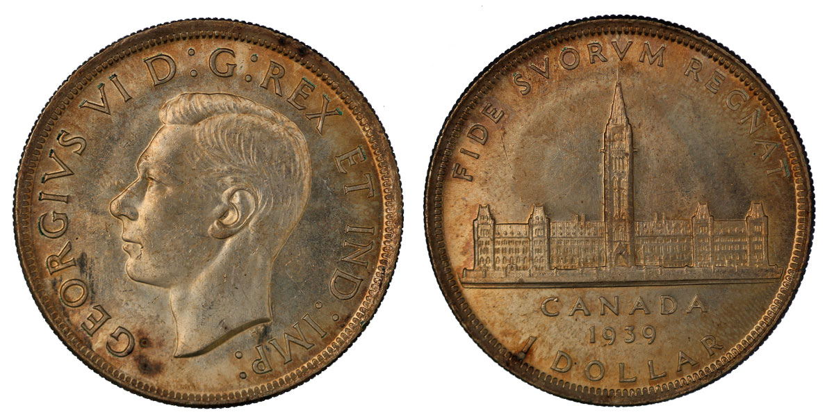 Re Giorgio VI - dollaro gr.23,30 in ag.800/000