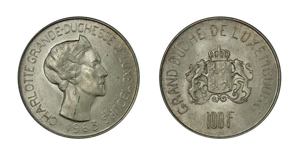 Regina Carlotta - 100 franchi gr. 18,00 in ag. 835/000