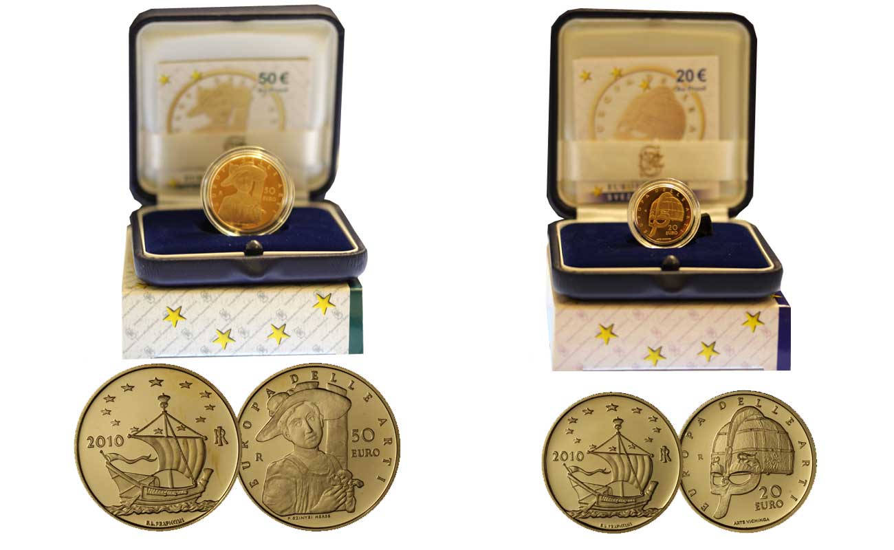 Europa delle arti  "Svezia e Ungheria" - 20,00 e 50,00 euro gr. 22,58 in oro 900/