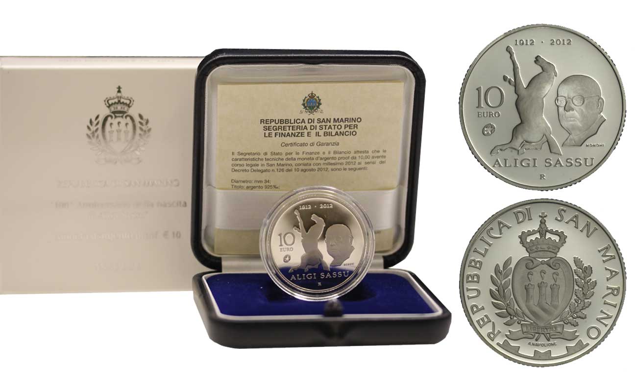"100 Nascita di Aligi Sassu" - 10 Euro gr. 22,00 in arg. 925/ - In conf. originale