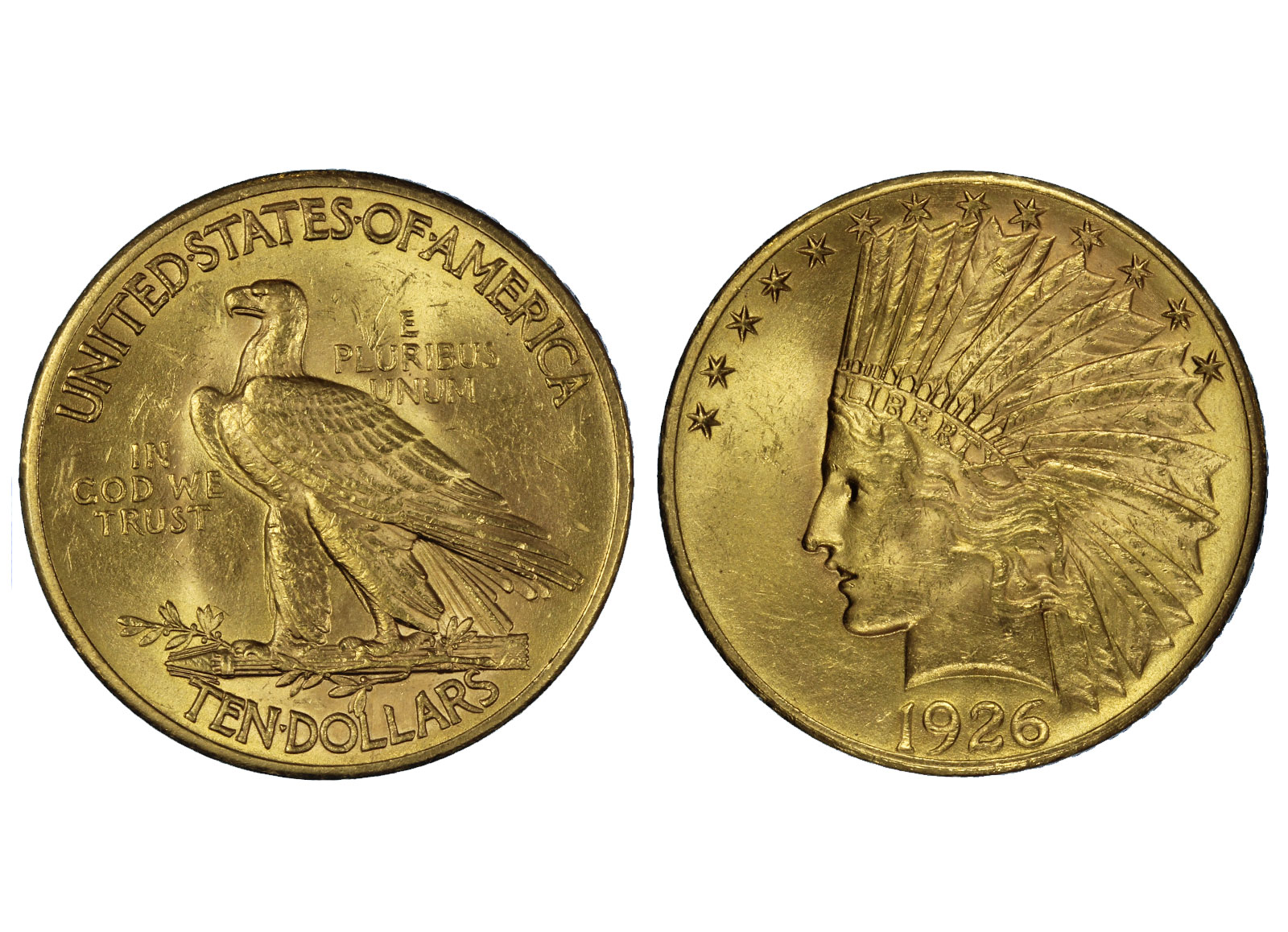 "Indiano" - 10 dollari gr. 16,71 in oro 900/°°°