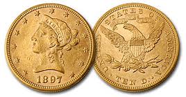 "Liberty" 10 dollari gr. 16,71 in oro 900/°°° 