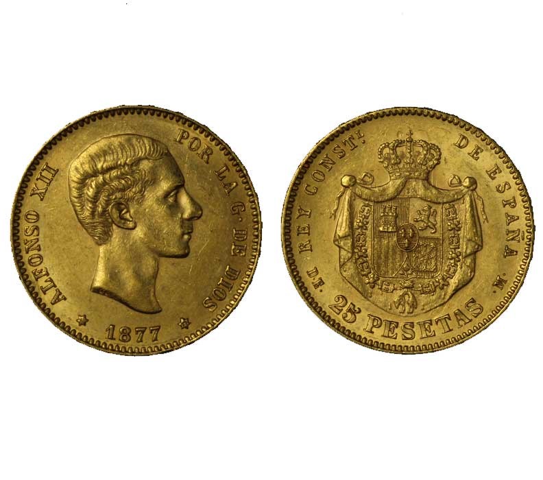 "Alfonso XII" - 25 pesetas gr. 8,06 in oro 900/