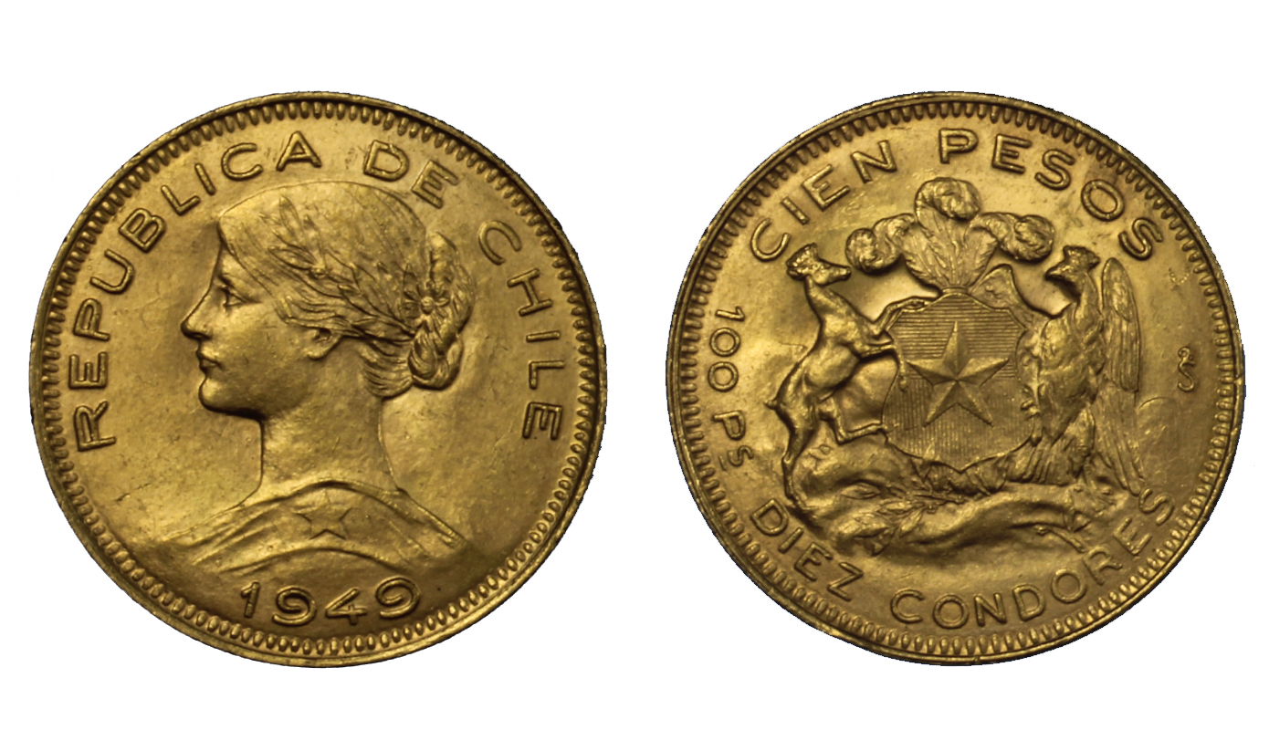 100 pesos - gr. 20,34  in oro 900/