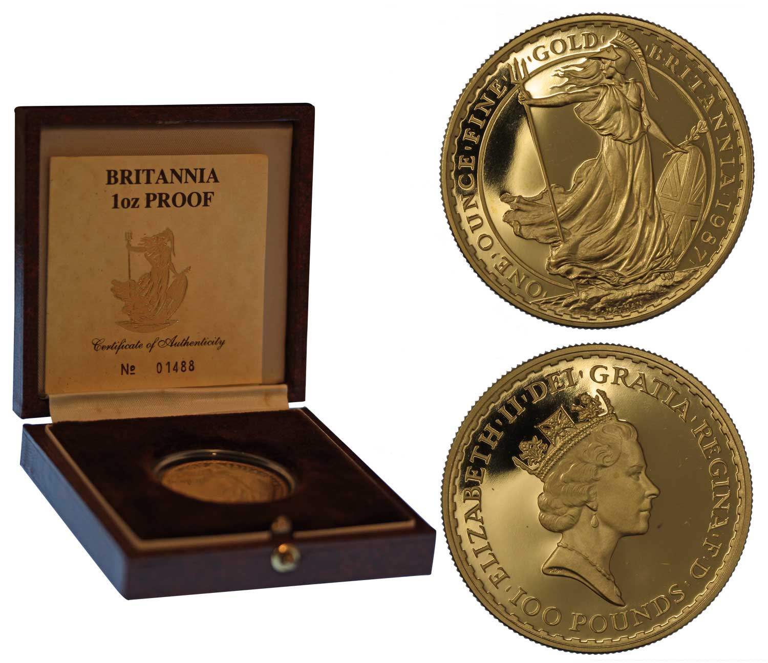 Britannia 100 pounds gr. 34,05 in oro 917/000 - conf. originale