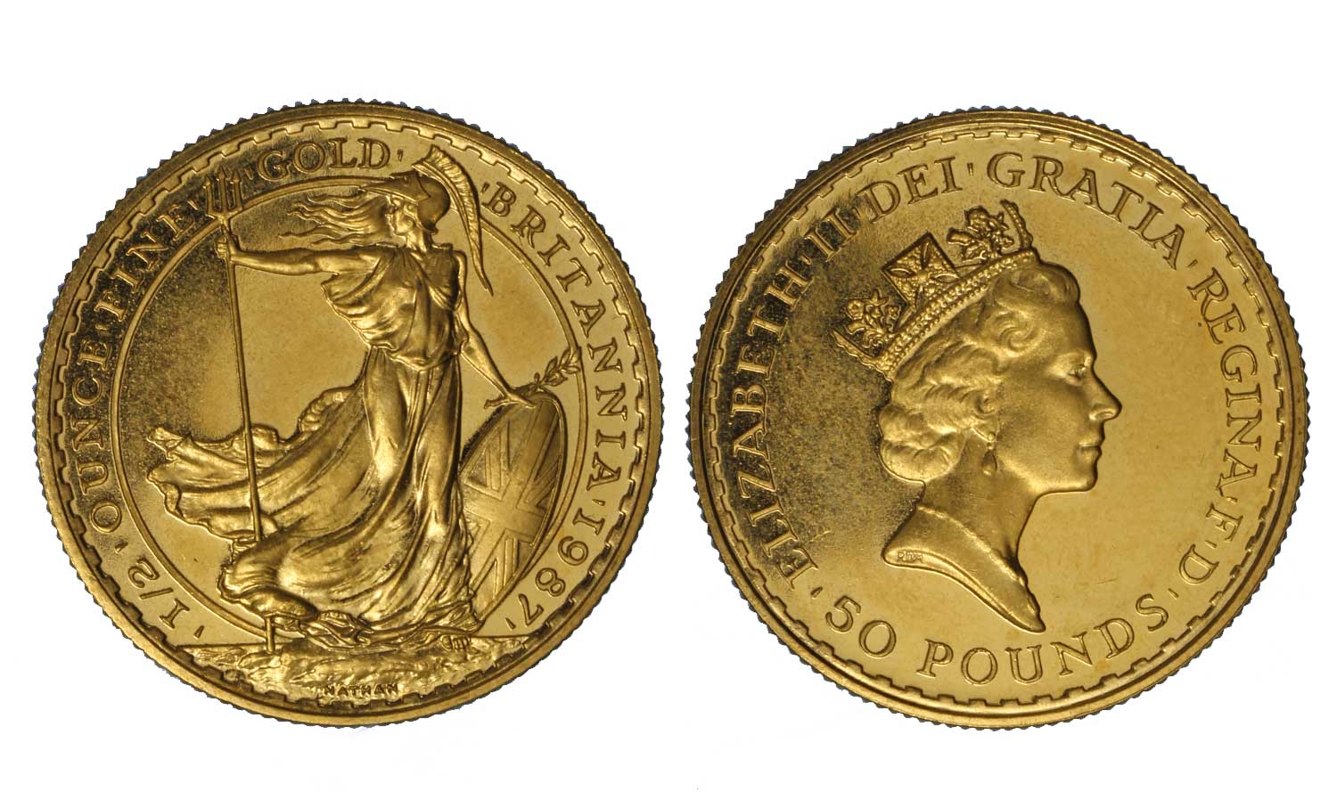 "Britannia" -Regina Elisabetta II -  50 Pounds gr. 17,02 in oro 917/