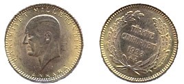 "Kemal Ataturk" - 25 piastre gr. 1,80 in oro 917/