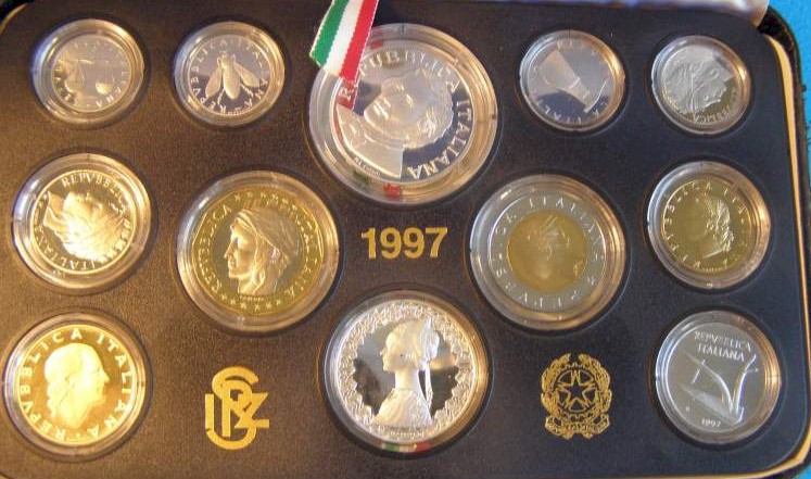Serie completa di 12 monete confezionate con L.1000 "Donizetti"
