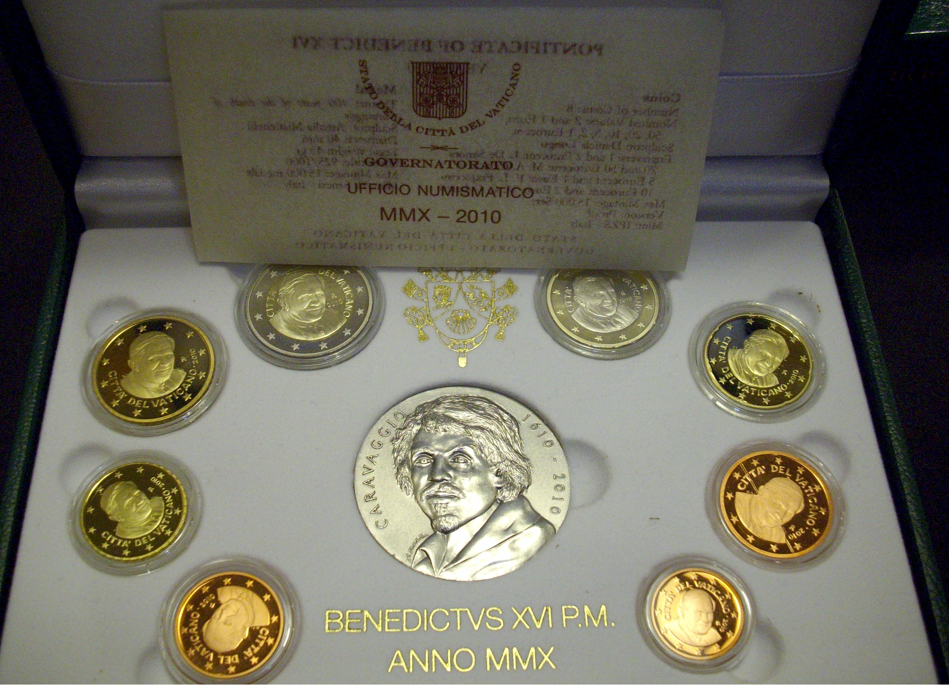 Papa Benedetto XVI - Serie completa di 8 monete in confezione originale 