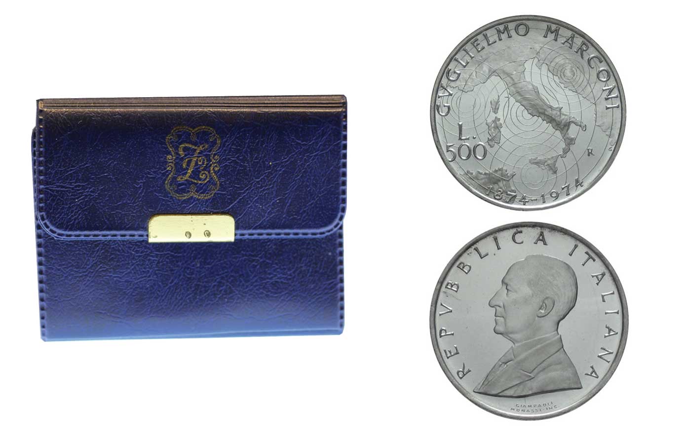 "Centenario della nascita di Guglielmo Marconi" - Monete da Lire 500 gr.11,00 in ag.835/000 - Lotto di 10 pezzi - conf. originali