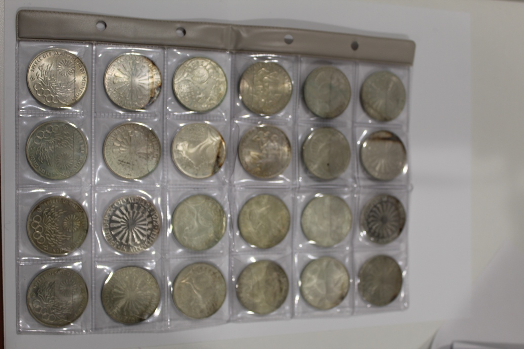 Olimpiadi di Monaco - Serie completa di 24 monete da 10 Marchi gr. 15,50 in ag. 625/ 