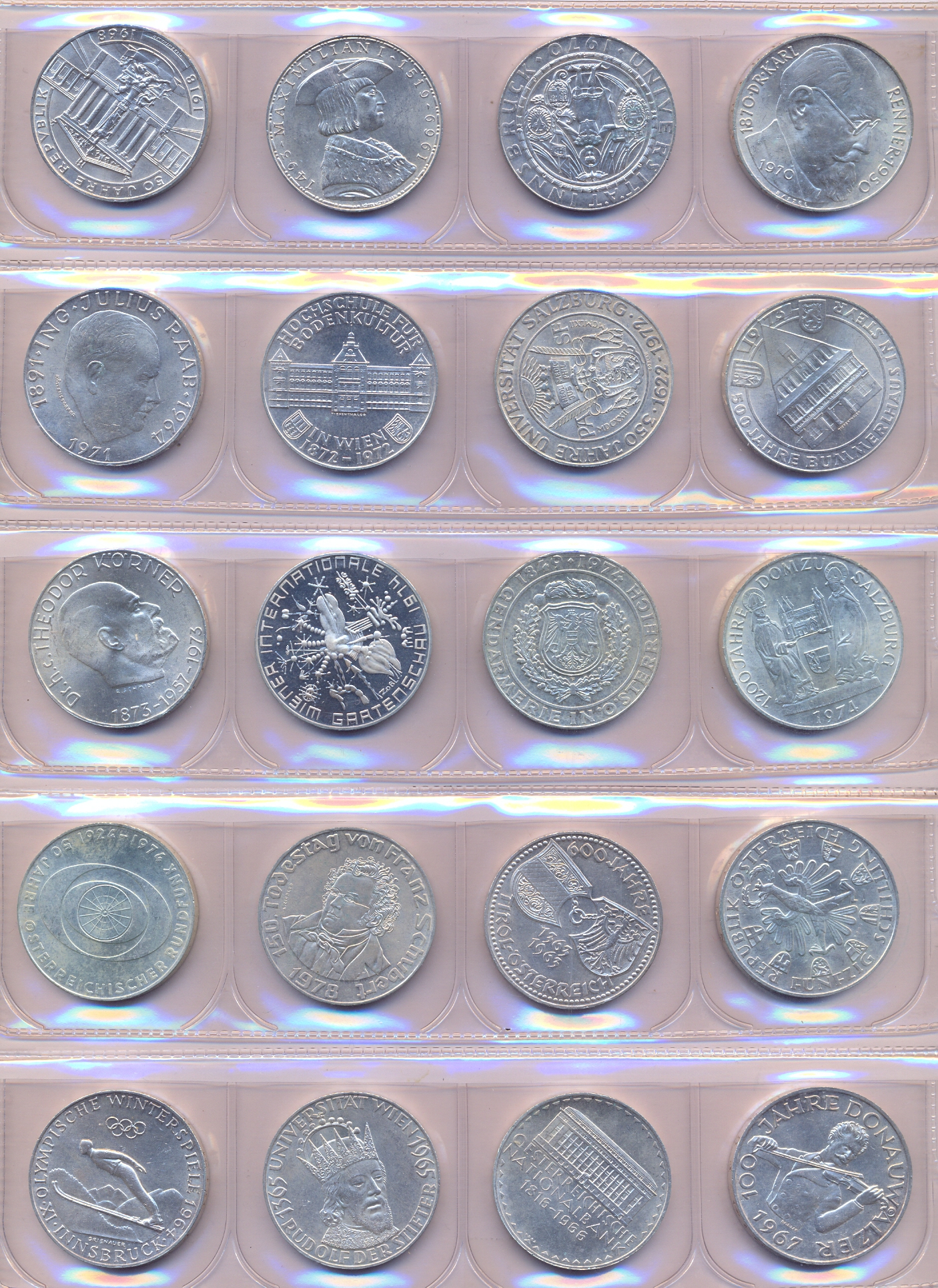 50 scellini in argento - Serie completa di 20 monete