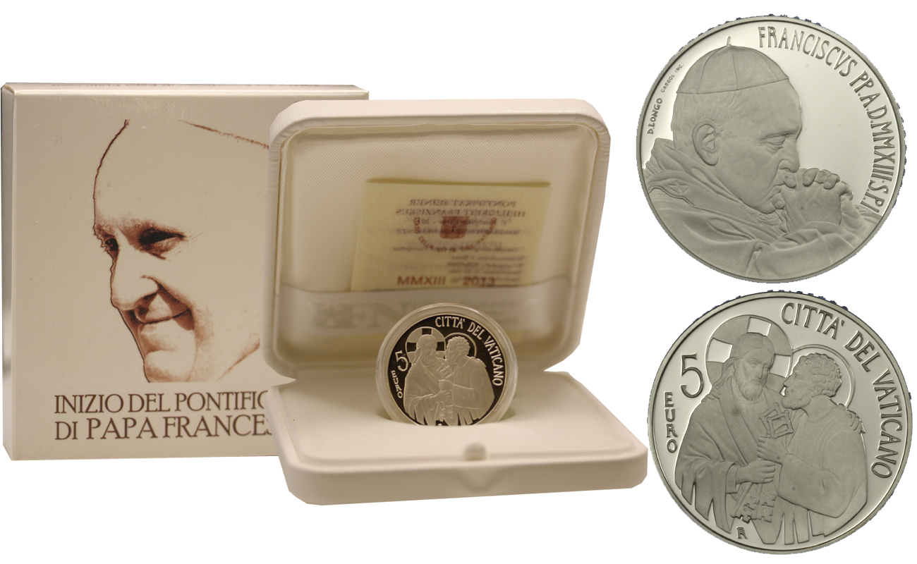 Inizio Pontificato di Papa Francesco - 5 Euro commemorativa in argento