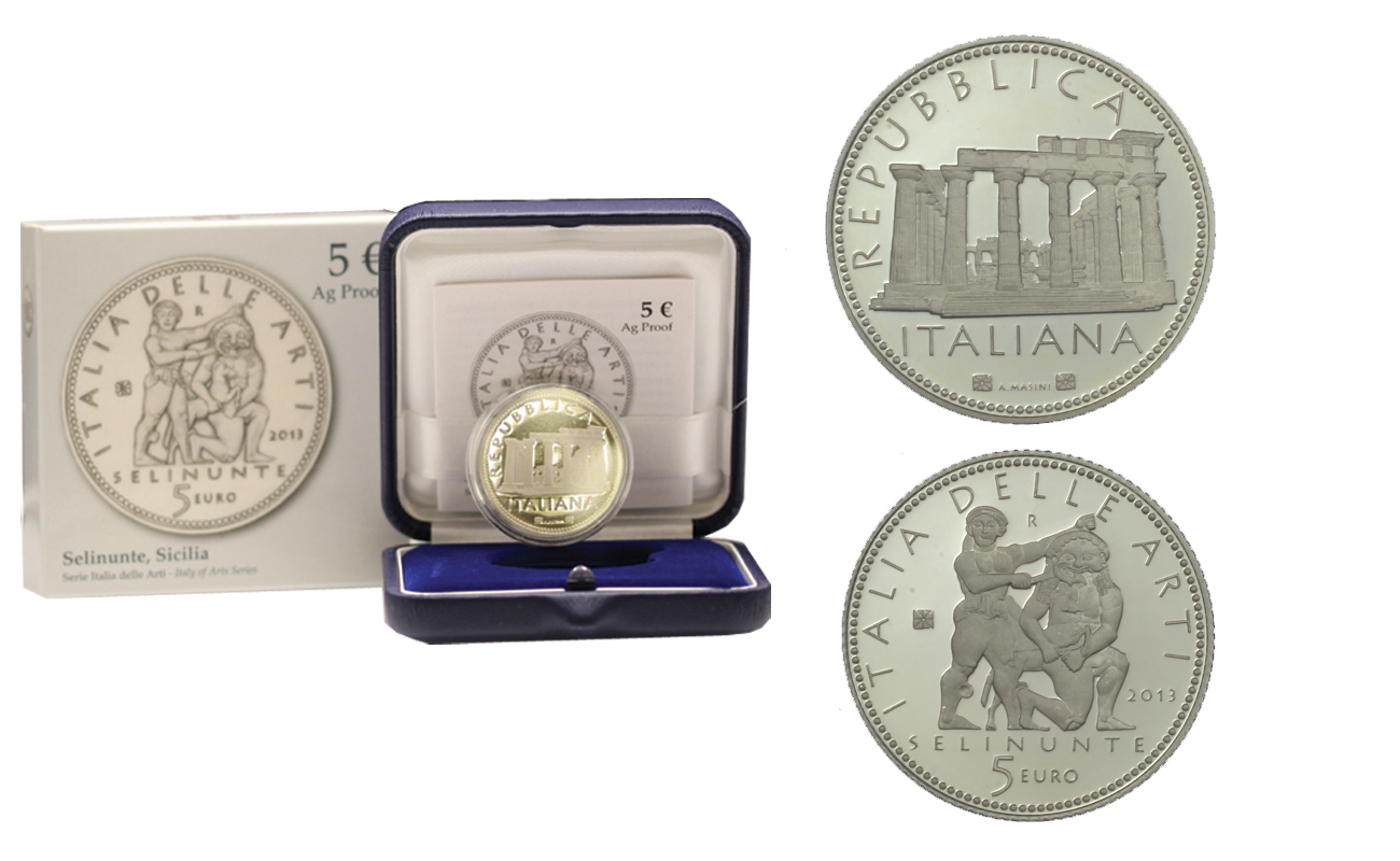 "Italia delle arti: Selinunte" - 5 Euro gr. 18,00 in arg. 925/
