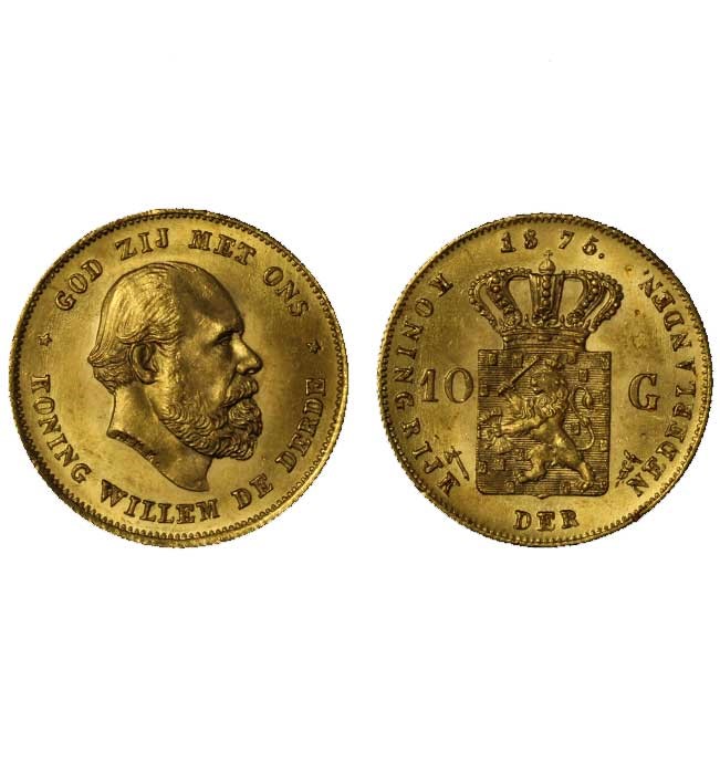 Re Guglielmo - 10 gulden gr. 6,72 in oro 900/000