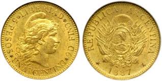 "Argentino" - 5 pesos gr. 8,06 in oro 900/