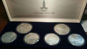 Olimpiadi di Mosca - Serie completa di 28 monete gr. 700,00 in ag. 900/000 in conf. orginale