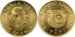 10 Pa'anga "FAO" gr. 0,40 in oro 917/000