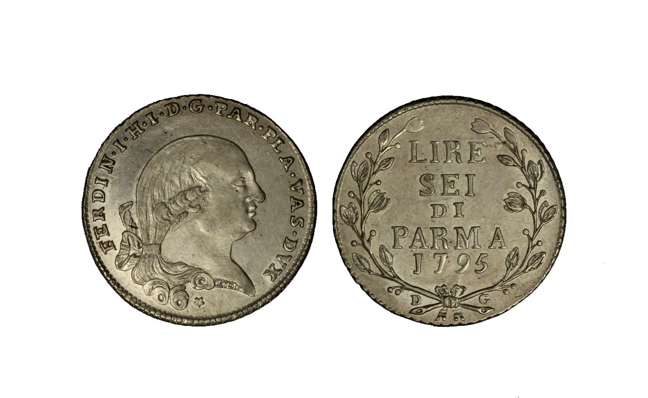 Ferdinando di Borbone - 6 lire in argento