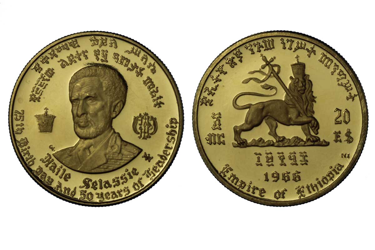 "Haile Selassie" - 20 dollari gr. 8,00 in oro 900/000 