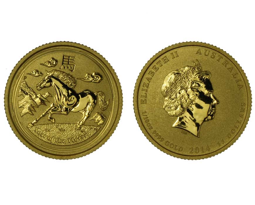 Calendario Cinese Anno del Cavallo - 15 dollari gr. 3,11 in oro 999/000