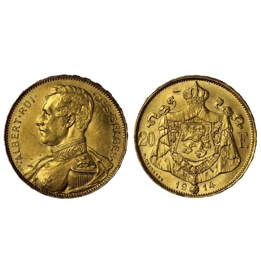 "Des Belges"  - 20 franchi in oro gr.6,45 in oro 900/°°°