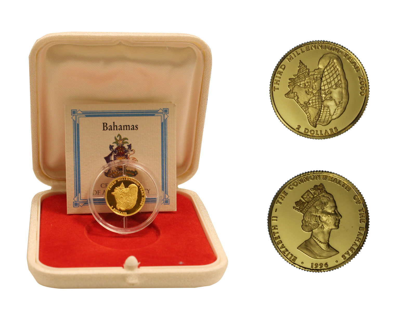 "Third Millennium" - 2 dollari gr. 3,11 in oro 999/000 - conf. originale