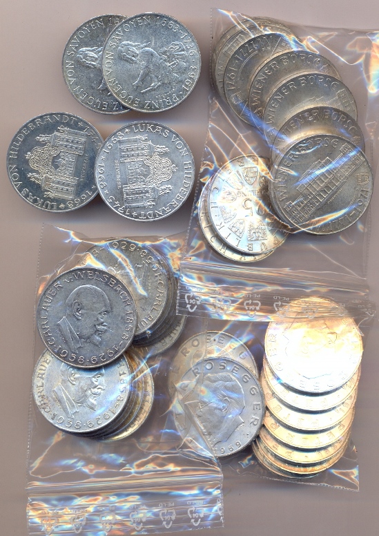 25 scellini gr. 13,00 in argento 800/000 - Lotto di 20 monete 