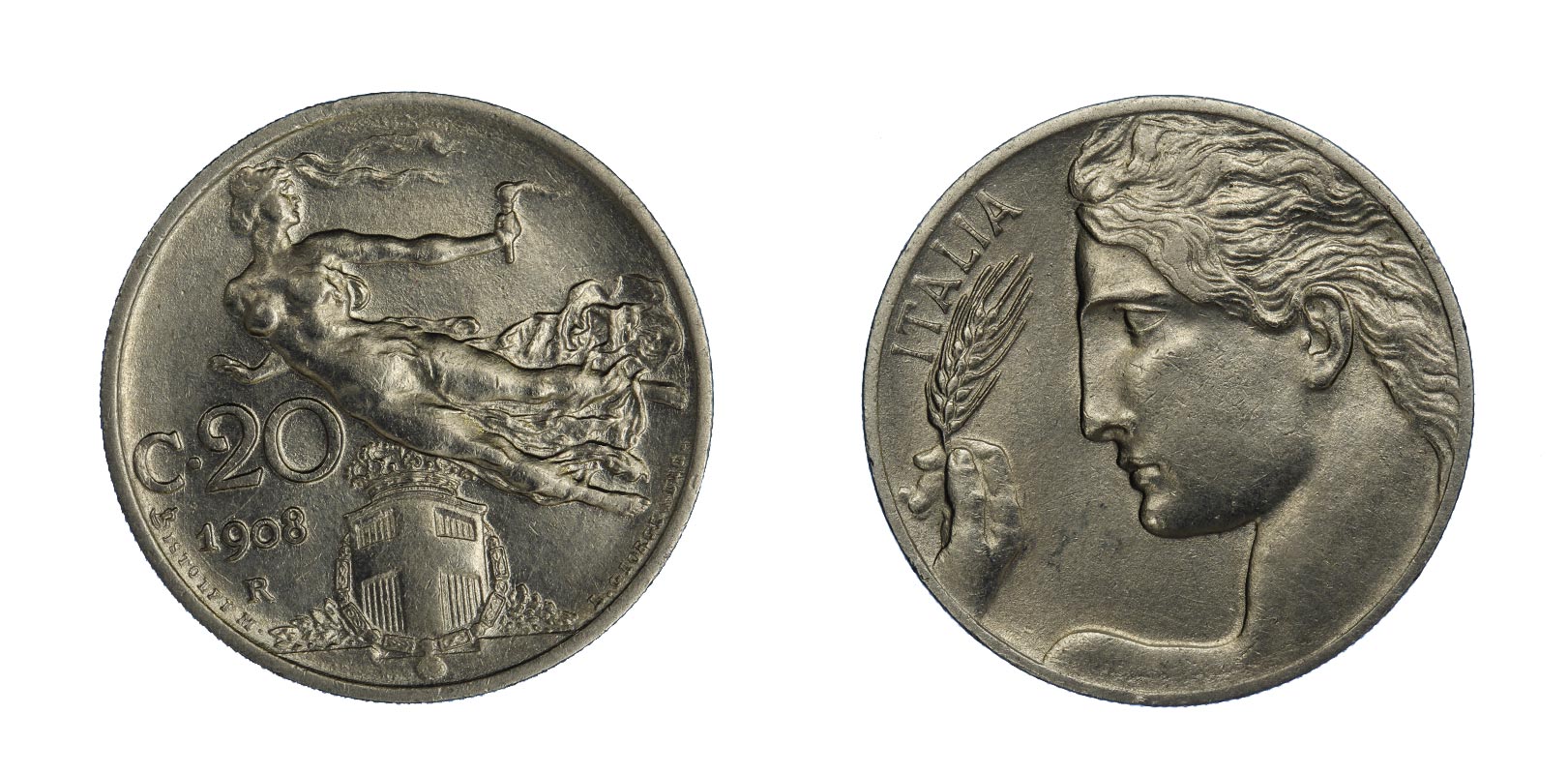 20 centesimi Libert Librata zecca di Roma 