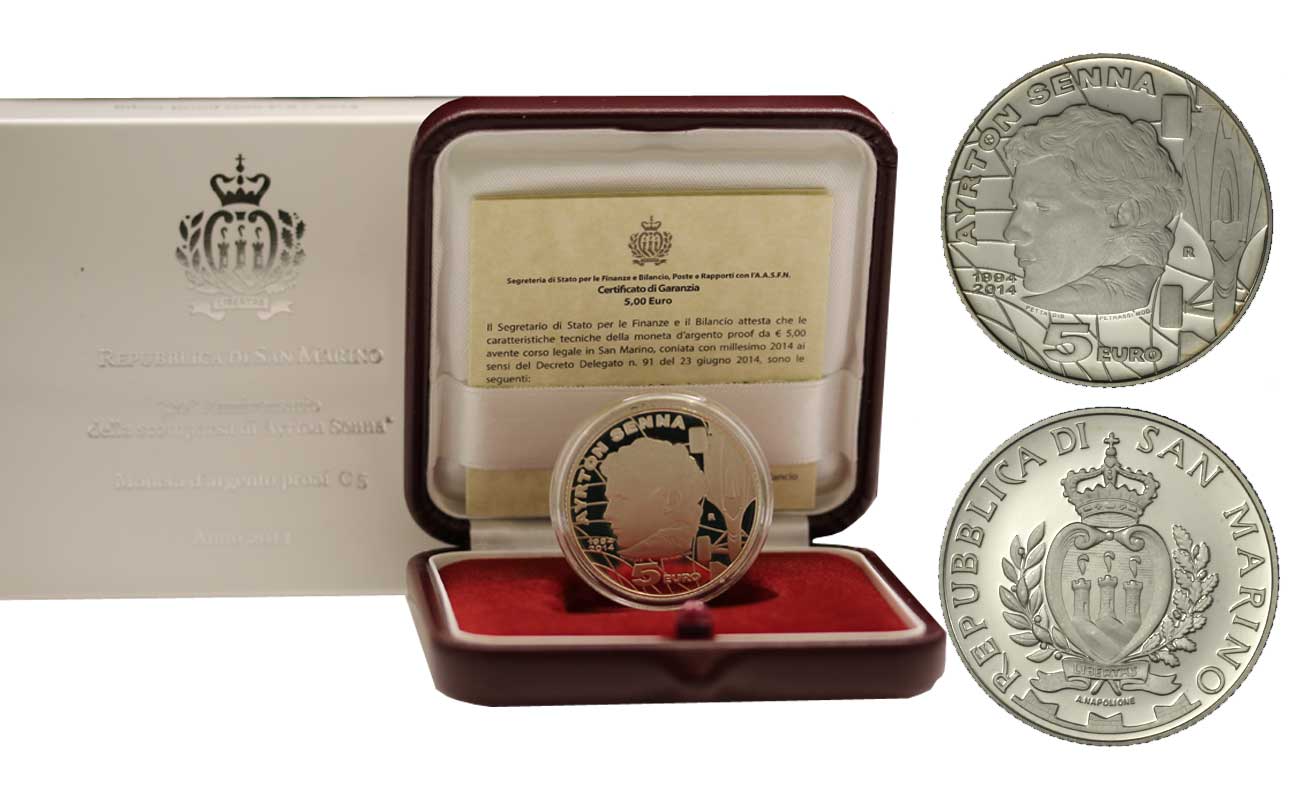 AYRTON SENNA - 5 Euro commemorativa in argento