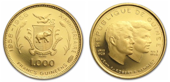 "X Anniversario d'Indipendenza" - 1000 franchi gr. 4,00 in oro 900/000