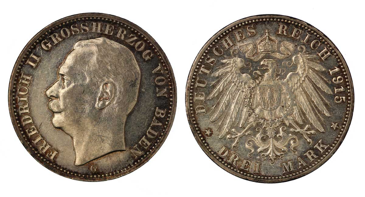 Baden - Federico II - 3 marchi in argento