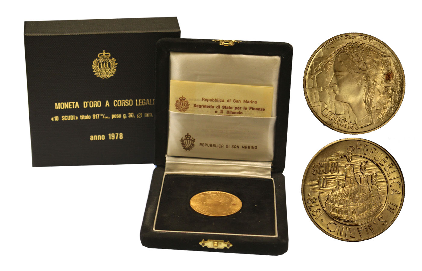 10 Scudi gr. 30,00 in oro 917/ - In conf.originale 