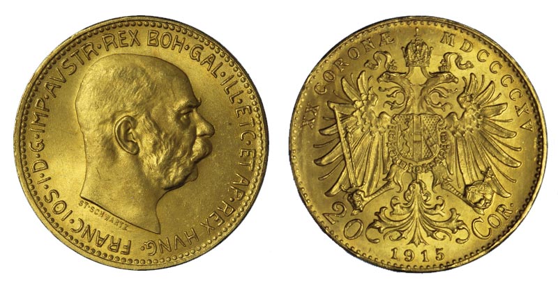 20 corone gr. 6,77 in oro 900/000