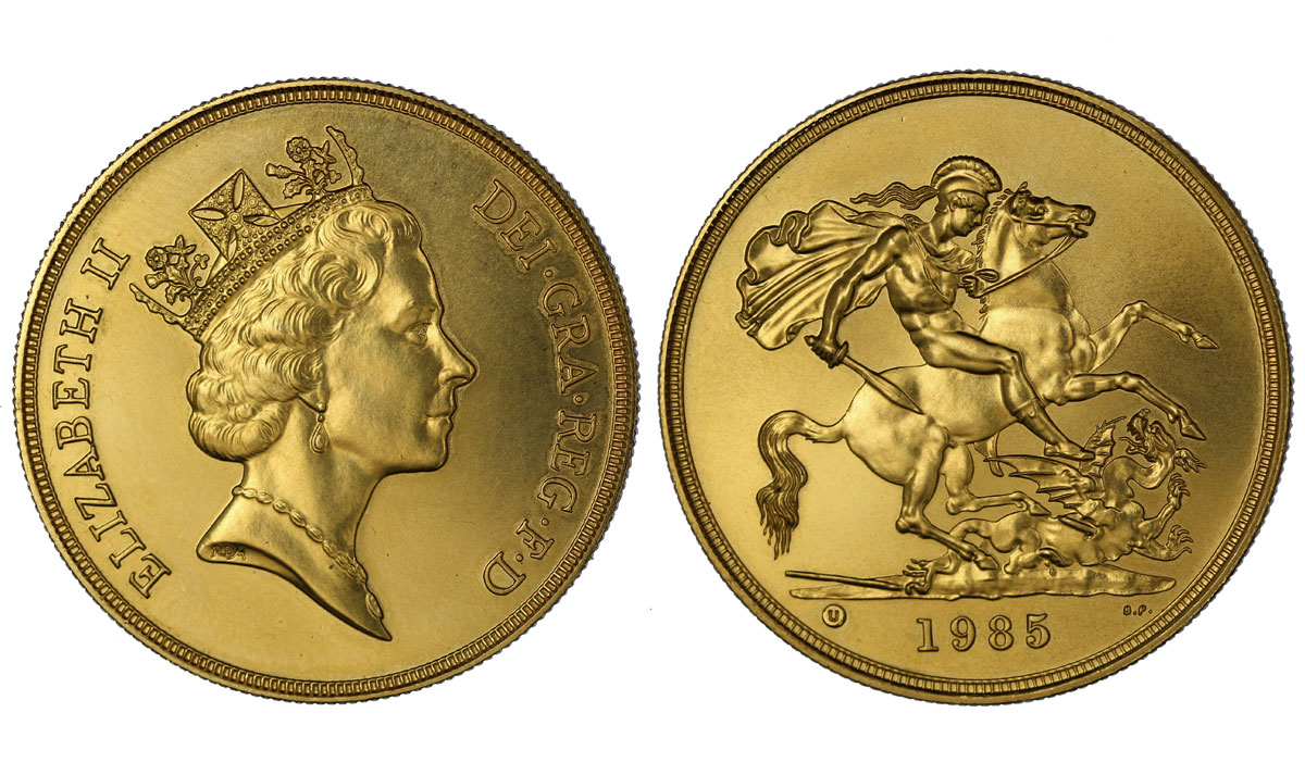 Regina Elisabetta - 5 sterline gr. 39,94 in oro 917/