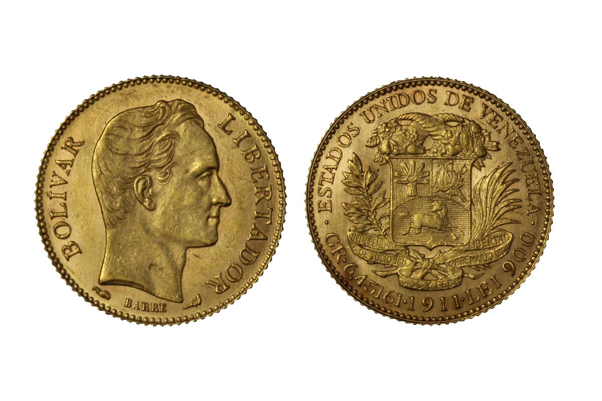 Simon Bolivar - 20 bolivares gr.6,45 in oro 900/