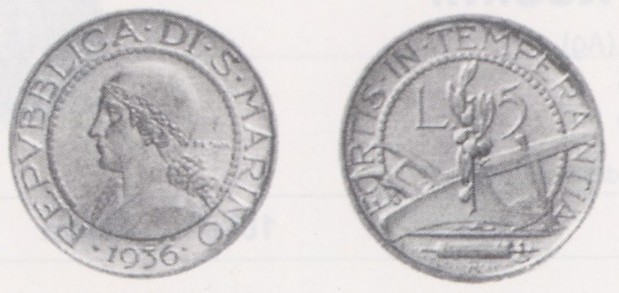  "Libertas" - 5 lire gr. 5,00 in ag. 835/000 - Lotto di 10 pezzi 
