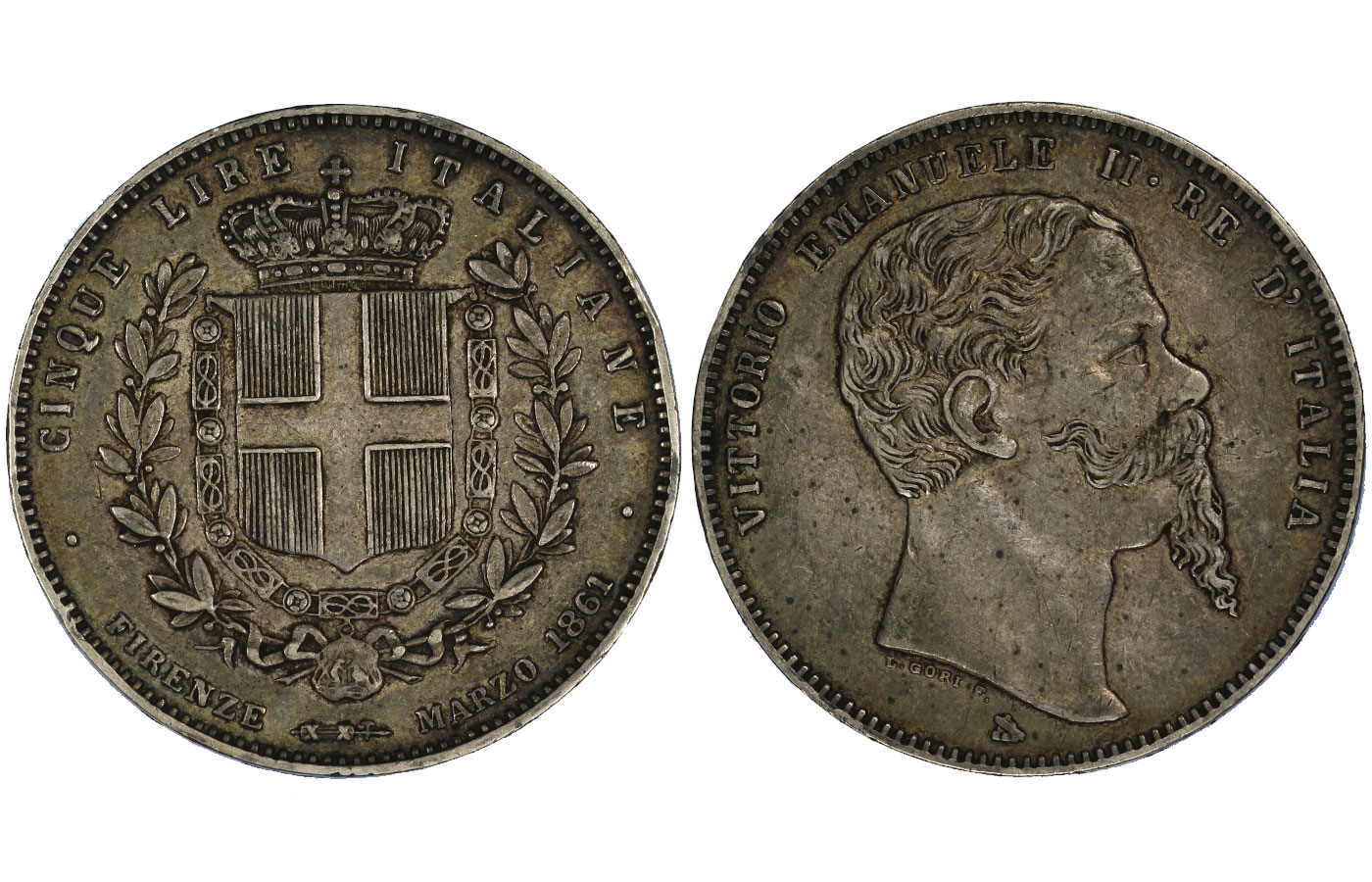 5 lire in argento zecca di Firenze