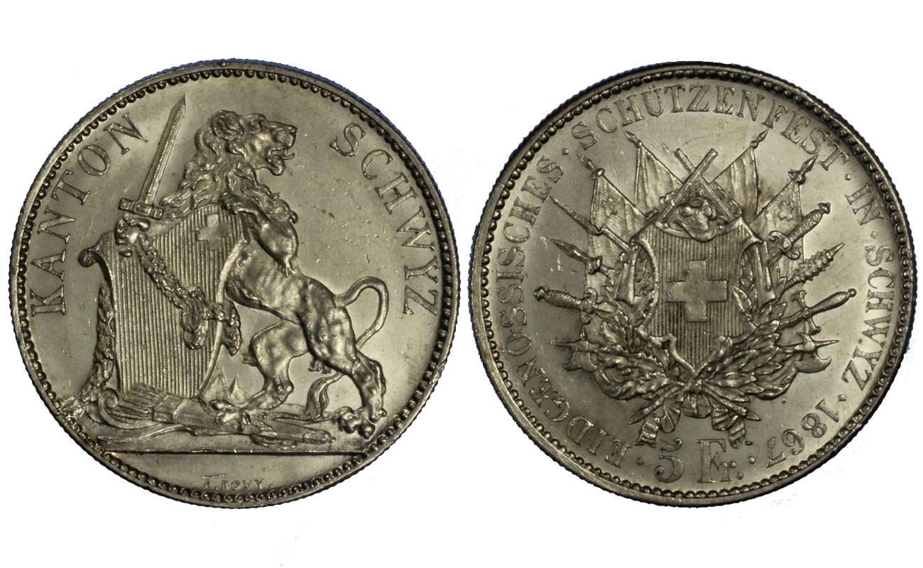 Tiri Federali - Schwiz 5 franchi in argento